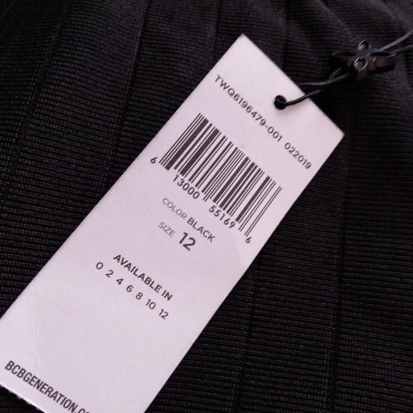 NWT BCBGeneration Women's One Shoulder Ribbed Dress in Black - Picture 7 of 9